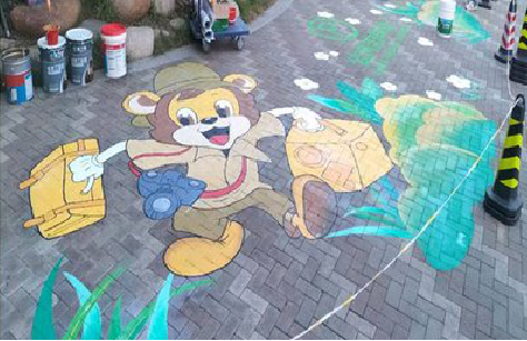 龙山夏季画地面彩绘会遇到的问题