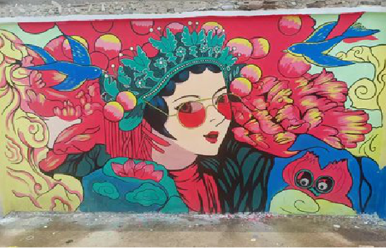 龙山墙体彩绘-网红墙