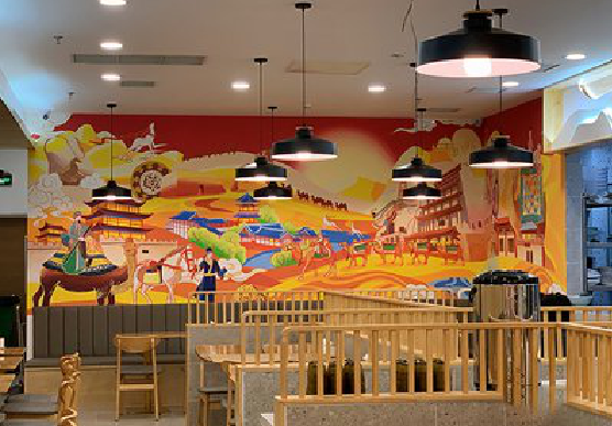 龙山商业空间彩绘介绍。