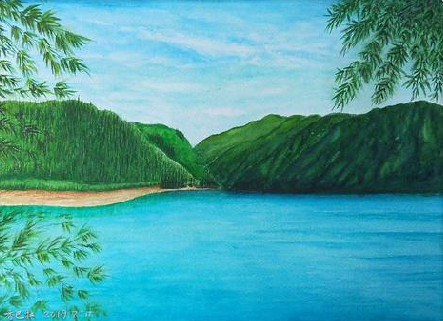 龙山在墙绘中，如何绘画绿水青山？