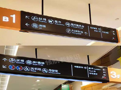 龙山如何通过商场标识牌引导客流分布?